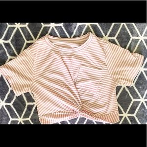 SHEIN pink striped shirt
